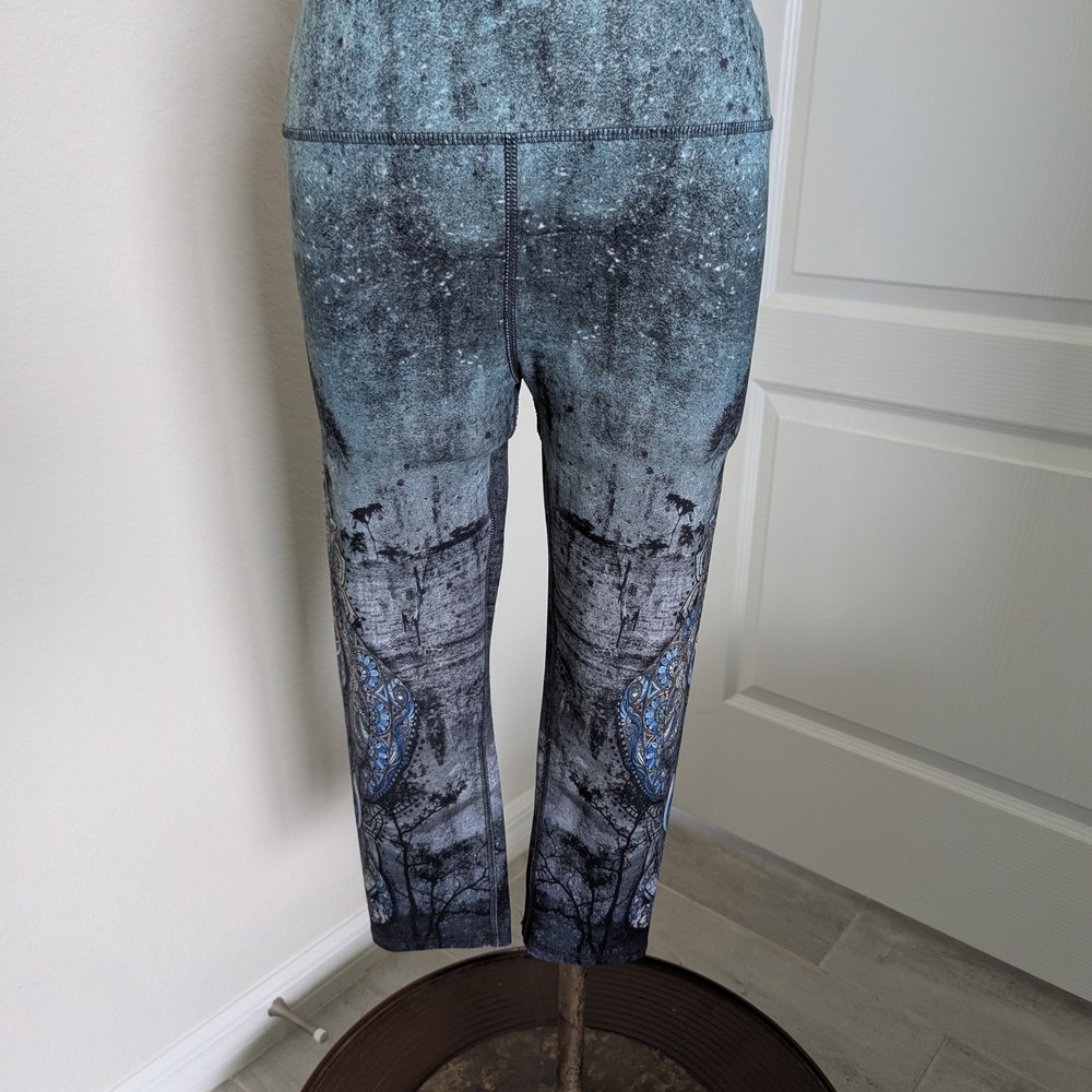 Blue and Gray Patterned Leggings